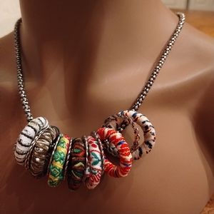 SALE: Boho Fabric Beaded Necklace – 5 for $25!